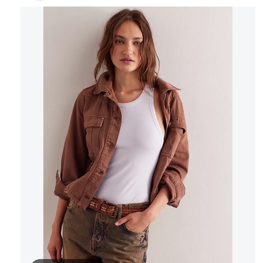 We The Free People Jade Brown Denim Jacket M
